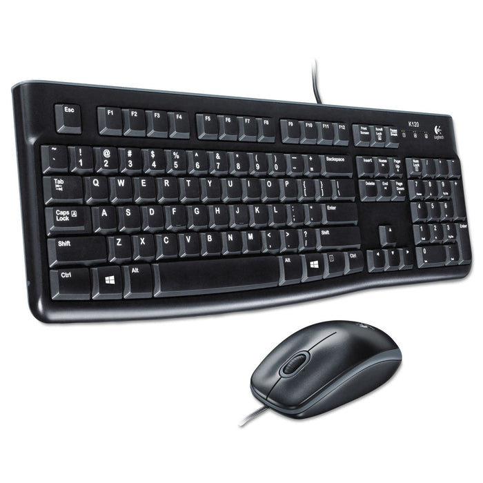Logitech MK120 Wired Desktop Set Keyboard Mouse USB Black 920-002565