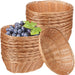 30 Pack Oval Poly Wicker Basket, 9 x 6 x 2.6 Inch Poly Wicker Bread Baskets, Medium Size Gift Baskets for Kitchen, Christmas Gifts, Centerpiece Display, Storing Bread, Fruits, Vegetables, by GNIEMCKIN