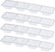 Plasticpro 4 Sectional Rectangle Plastic Disposable Serving Tray/Platter 5 X 16 Clear Pack of 4