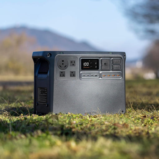 DJI Power 2000 side view showing AC and USB output ports