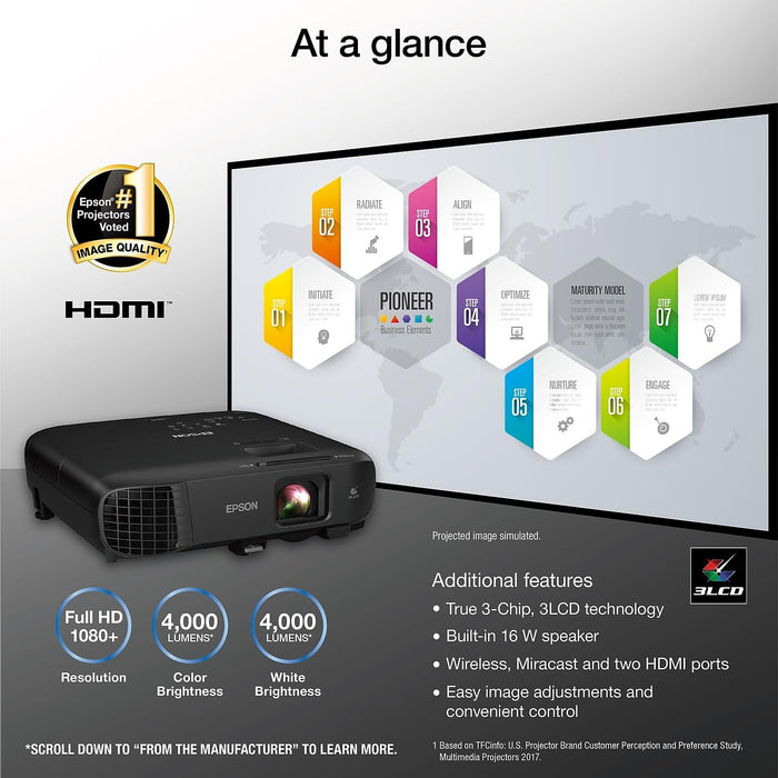 Epson - Pro EX9240 3LCD Full HD 1080p Wireless Projector with Miracast - Black - NJ Accessory/Buy Direct & Save