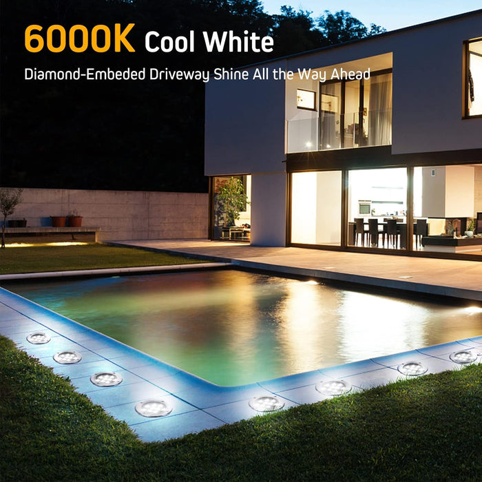 12W Low Voltage Landscape LED Ground Light for Garden, Patio - 12V-24V Outdoor Lighting 4 Pack