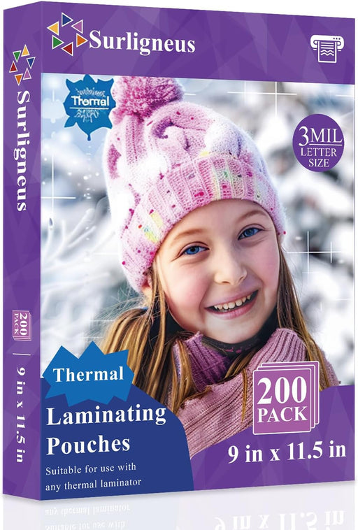 Laminating Sheets 8.5 x 11, 200 Count Thermal Laminating Pouches 3 mil, Clear Thermal Laminating Plastic Paper Laminator Sheets, Fits Letter Sized Paper 8.9 in × 11.4 in, Office Supplies.
