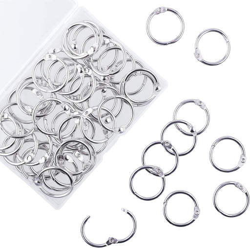 1 Inch Loose Leaf Binder Rings, (50 Pack) Metal Office Book Rings, Nickel Plated Steel Binder Rings, Keychain Key Rings, Index Card Rings, Silver, for School, Home, Office