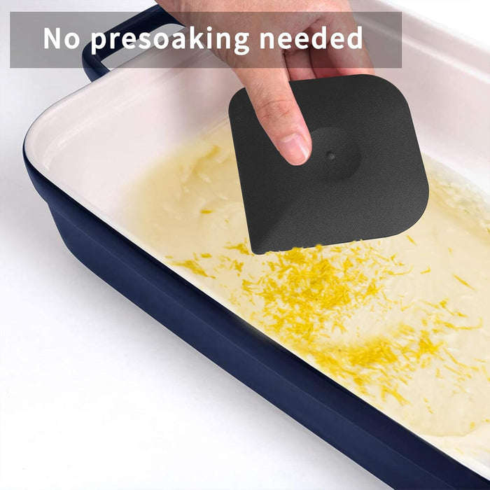 Herda Pan Scraper Pot Scraper Plastic Kitchen Scraper Tool, 5pcs Food Scraper Dish Scraper Hard Nylon Platic Cleaning Scraper Tool for Kitchen Pan, Pot, Cast Iron (Black)