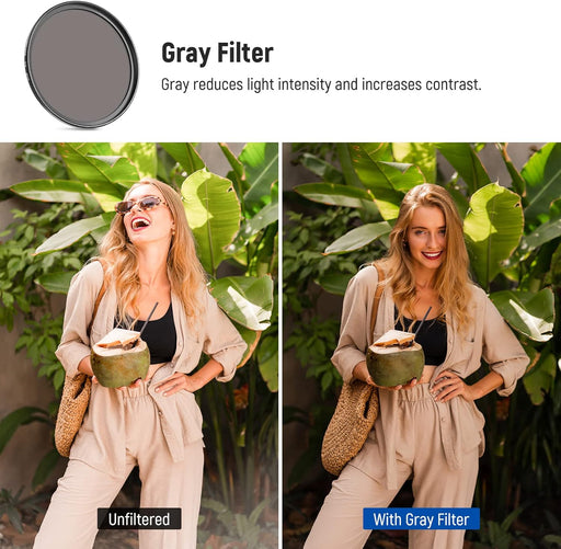 NEEWER 9PCS Full Color Lens Filter Set, 58mm Resin Lens Filters with Red, Orange, Blue, Yellow, Green, Brown, Purple, Pink, Gray Color Available with 2 Pouches, Camera Lens Accessories