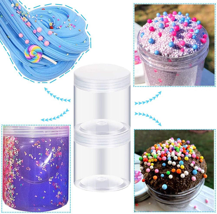 15 Pack 6oz Clear Plastic Jars Wide-mouth Storage Containers,Refillable Empty Containers for Dry Food,Dried Fruit,Seasoning and Honey Storage