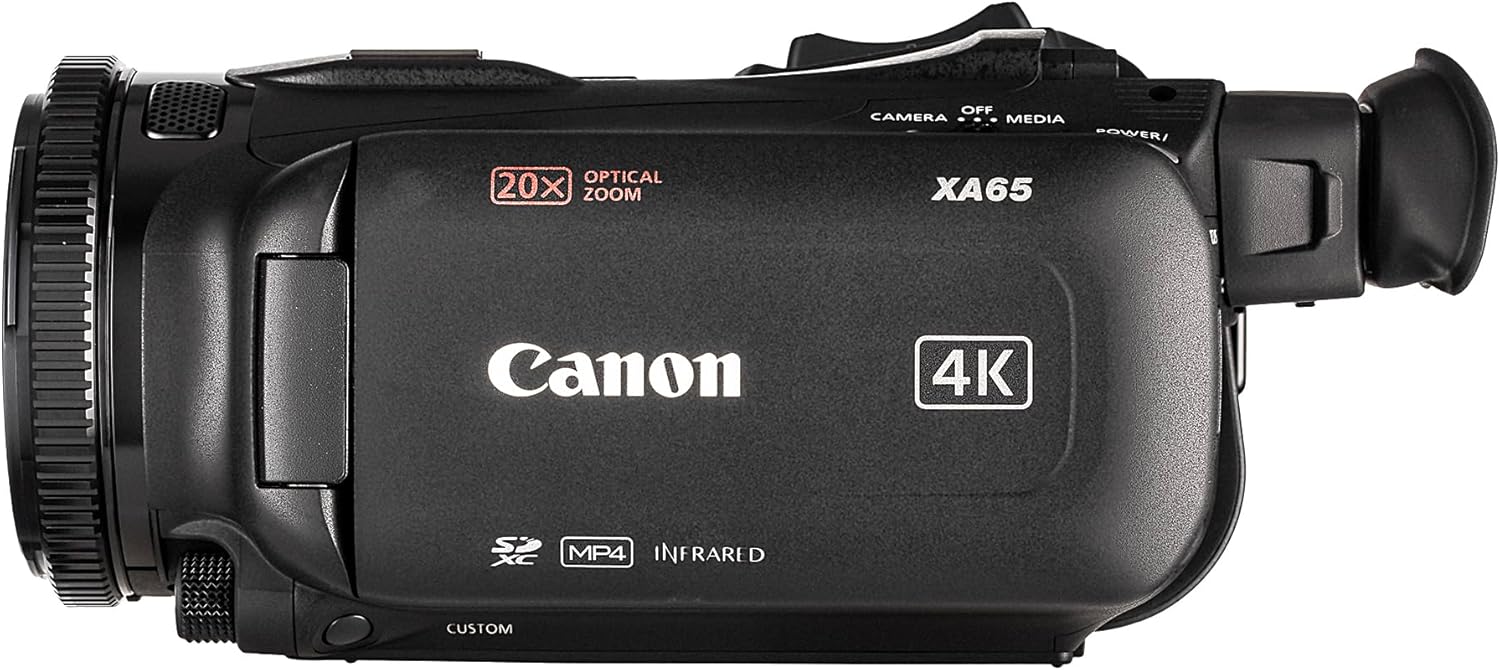 Canon XA65 PAL Professional UHD 4K Camcorder Bundle with 128GB Memory Card + Carrying Case + Cleaning kit