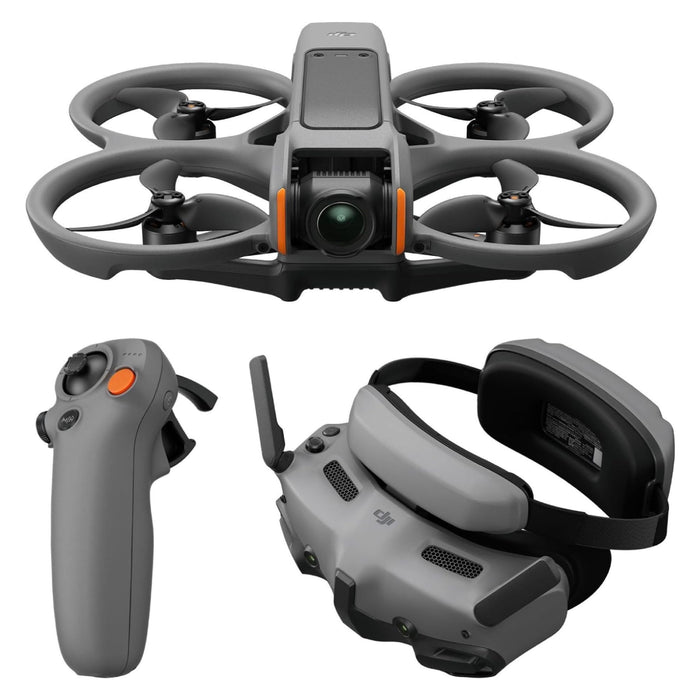 DJI Avata 2 Fly More Combo (3 Batteries), FPV Drones with Camera for Adults 4K, Immersive Experience, One-Push Acrobatics, Built-in Propeller Guard, 155° FOV, Drone Compliant with FAA Remote ID
