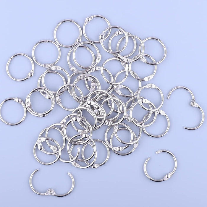 1 Inch Loose Leaf Binder Rings, (50 Pack) Metal Office Book Rings, Nickel Plated Steel Binder Rings, Keychain Key Rings, Index Card Rings, Silver, for School, Home, Office