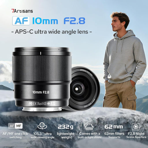 7artisans 10mm f/2.8 Auto Focus Ultra‑Wide Lens for Sony E‑Mount