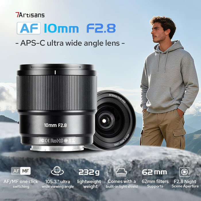 7artisans 10mm f/2.8 Auto Focus Ultra‑Wide Lens for Sony E‑Mount