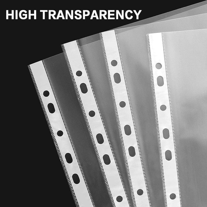 Sheet Protectors, HERKKA 700 Pack Heavy Duty Clear Plastic Page Protectors Sheet Reinforced 11-Hole Fit for 3 Ring Binder Fits Standard 8.5 x 11 Paper, 9.25 x 11.25 Top Loaded, Non-Acid