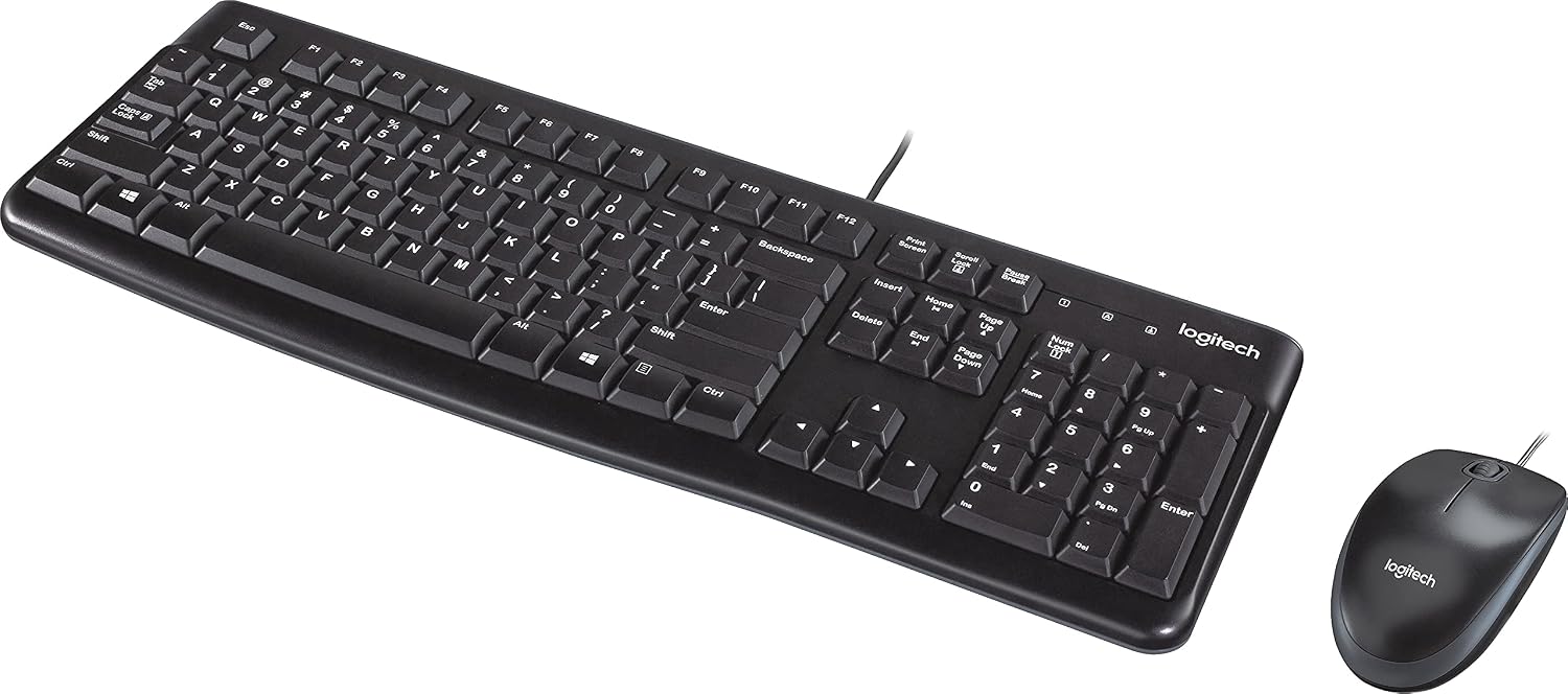Logitech MK120 Wired Desktop Set Keyboard Mouse USB Black 920-002565