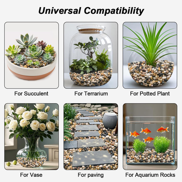 Fish Tank Rocks,Virekm River Rocks, Decorative Ornamental Pebbles Garden Landscaping Stones Gravel Filler for Home Decoration Flower Bed Fish Tank Plants Vases Succulents (10 Pounds)
