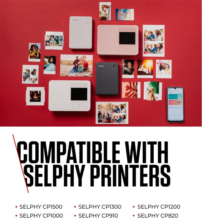 Canon RP-108 Color Ink/Paper Set, Compatible with Selphy CP910/CP820/CP1200/CP1300/CP1500