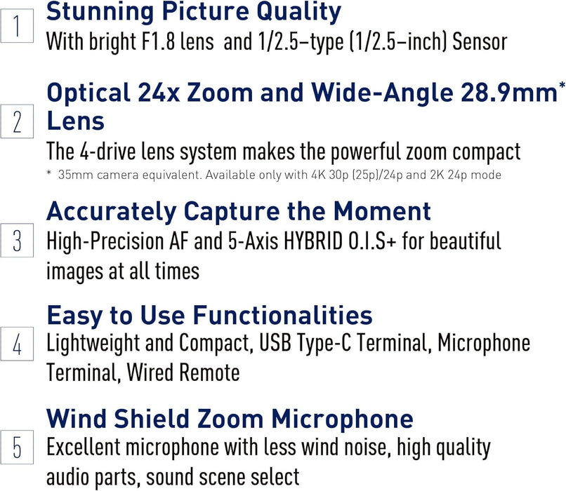 Panasonic Full HD Camcorder, Lightweight Video Camera, Easy to Use for Sports, Travel, and Holidays V900 (HC-V900)