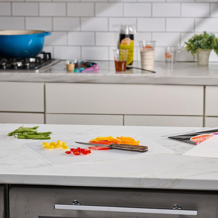 Plastic Cutting Boards For Kitchen – 16 Pack - 11"x14" – Durable, Disposable Borad Mats, Reusable – Perfect for Meal Prep & Cooking (Medium 16 Count)