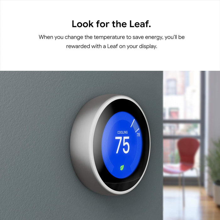 Google Nest Learning Thermostat - Programmable Smart Thermostat for Home - 3rd Generation Nest Thermostat - Compatible with Alexa - Brass (Renewed)