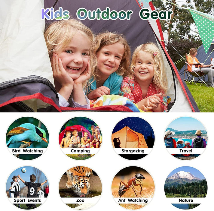 Binoculars for Kids High-Resolution 8x21, Gift Boys & Girls Shockproof Compact Bird Watching, Hiking, Camping, Travel, Learning, Spy Games Exploration