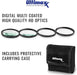 55MM Ultimaxx Professional Four Piece HD Macro Close-up Filter Kit (1, 2, 4, 10 Diopter Filters) for Nikon D3300, D3400, D3500, D500, D5200, D5300, D5500, D5600 w/AF-P DX NIKKOR 18-55mm f/3.5-5.6G VR - NJ Accessory/Buy Direct & Save