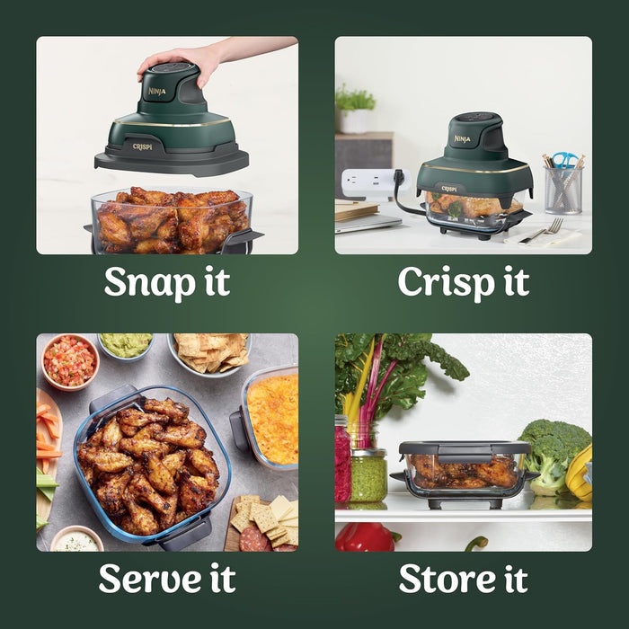 Ninja Crispi Glass Air Fryer – 4-Qt, 2.5-Qt & 6-Cup