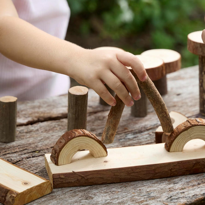 Guidecraft Branch Blocks - 36 Piece Kid's Natural Wooden Unit Building Set, Tree Block Stacking Sorting Toy for Toddlers