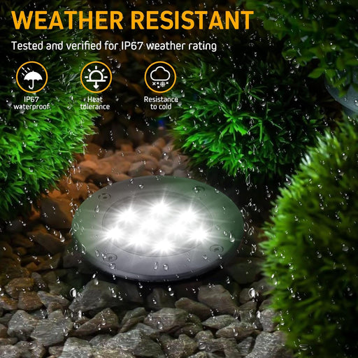 12W Low Voltage Landscape LED Ground Light for Garden, Patio - 12V-24V Outdoor Lighting 4 Pack