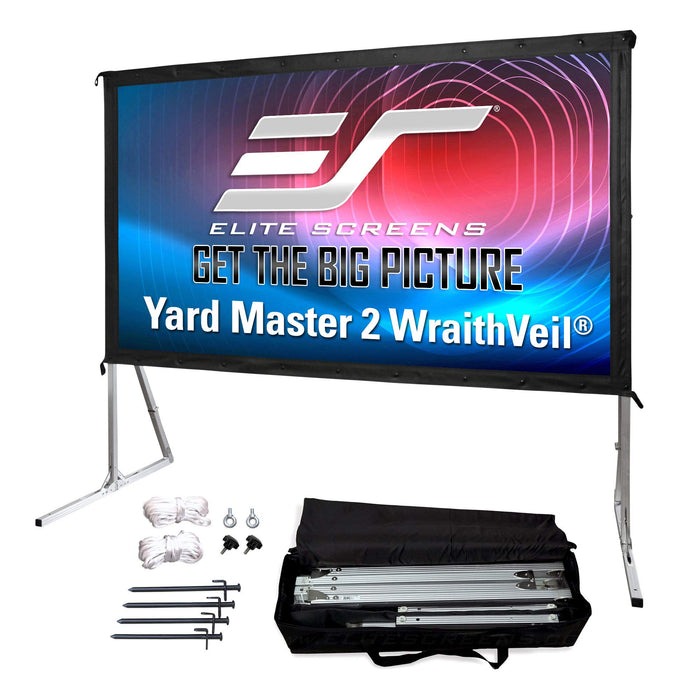 Elite Screens Yard Master Plus, 180-INCH 16:9 Height Setting Adjustable Portable Projector Screen, 4K HD Outdoor Indoor Movie Theater Front Projection, US Based Company 2-YEAR WARRANTY, OMS180H2PLUS