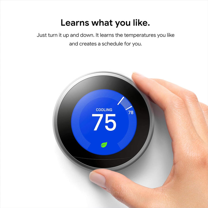 Google Nest Learning Thermostat - Programmable Smart Thermostat for Home - 3rd Generation Nest Thermostat - Compatible with Alexa - Brass (Renewed)