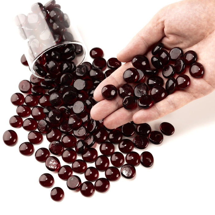 1 LB Mix Color Glass Beads, Mini Flat Glass Marbles~150PCS for Vase Fillers, Floral Bottom Mancala Gems Pebbles Fish Tank Rocks for Table Scatter Aquarium,Home Decorative Art Craft Supplies(0.5"~0.7")