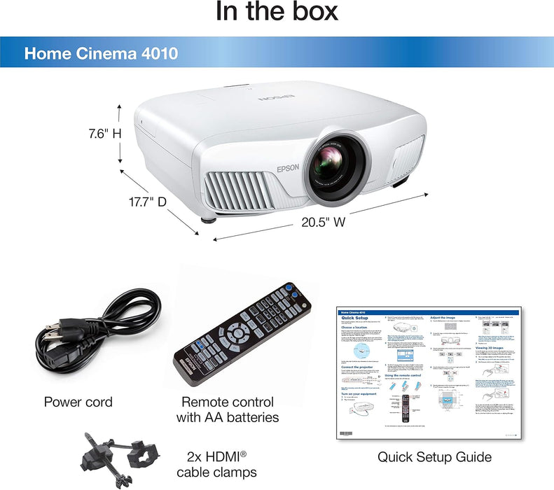 Epson Home Cinema 4010 Pixel-Shifted UHD 3LCD Home Theater Projector