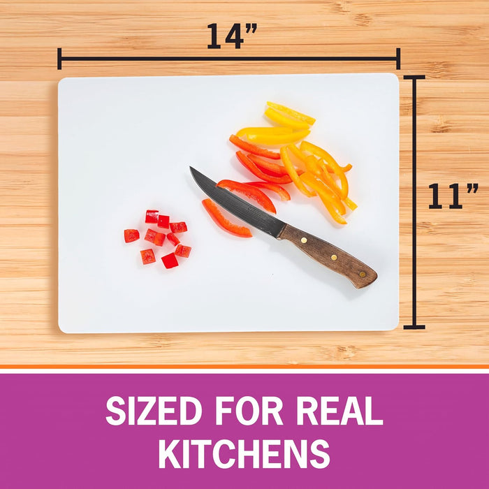 Plastic Cutting Boards For Kitchen – 16 Pack - 11"x14" – Durable, Disposable Borad Mats, Reusable – Perfect for Meal Prep & Cooking (Medium 16 Count)