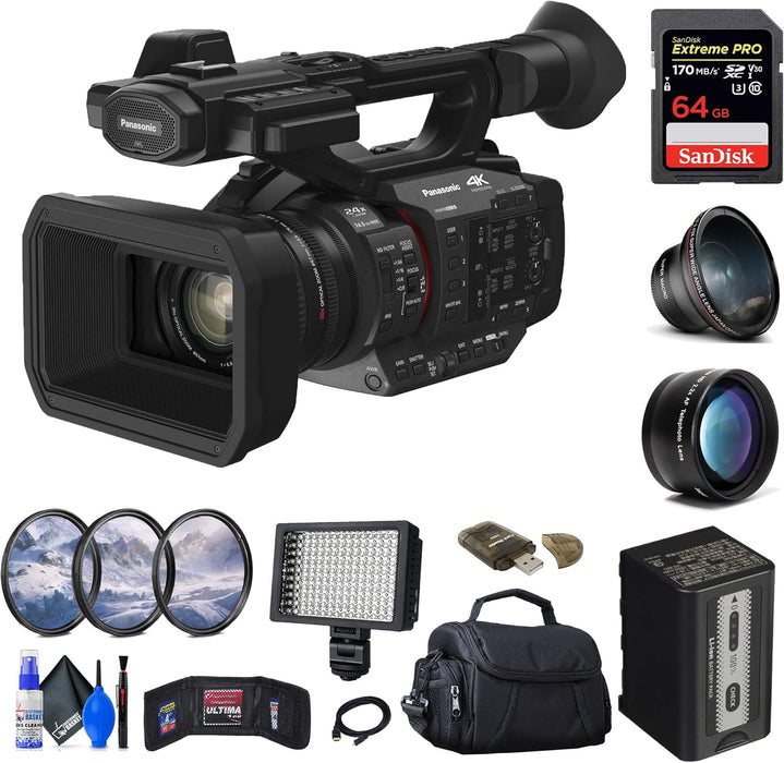 Panasonic HC-X2 4K Camcorder Bundle 64GB Card & Lens Kit