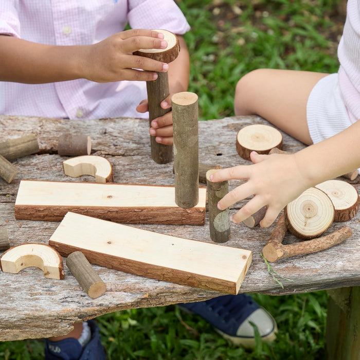 Guidecraft Branch Blocks - 36 Piece Kid's Natural Wooden Unit Building Set, Tree Block Stacking Sorting Toy for Toddlers