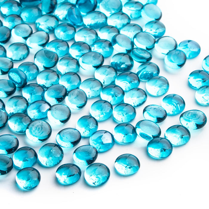 1 LB Mix Color Glass Beads, Mini Flat Glass Marbles~150PCS for Vase Fillers, Floral Bottom Mancala Gems Pebbles Fish Tank Rocks for Table Scatter Aquarium,Home Decorative Art Craft Supplies(0.5"~0.7")