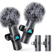 2pcs Lavalier Wireless Microphone for iPhone 15/16/Android Video Recording,Mini Microphone for Game Live Streaming,Interviews,YouTube,TikTok,Vlog