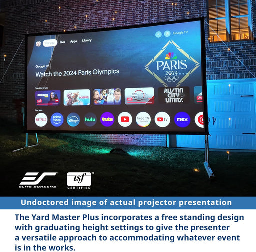 Elite Screens Yard Master Plus, 180-INCH 16:9 Height Setting Adjustable Portable Projector Screen, 4K HD Outdoor Indoor Movie Theater Front Projection, US Based Company 2-YEAR WARRANTY, OMS180H2PLUS