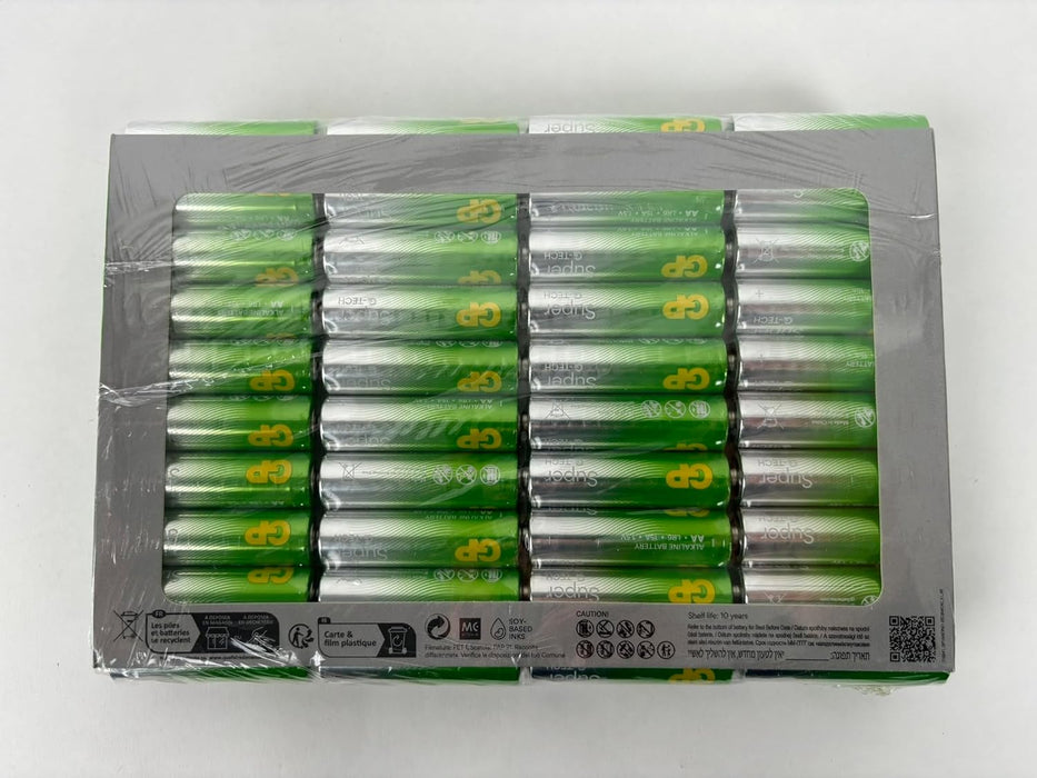 GP Super Alkaline Batteries AA 1.5 V, Ideal for Powering Daily Devices G-TECH Technology, Pack of 80 AA Batteries