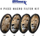 55MM Ultimaxx Professional Four Piece HD Macro Close-up Filter Kit (1, 2, 4, 10 Diopter Filters) for Nikon D3300, D3400, D3500, D500, D5200, D5300, D5500, D5600 w/AF-P DX NIKKOR 18-55mm f/3.5-5.6G VR - NJ Accessory/Buy Direct & Save