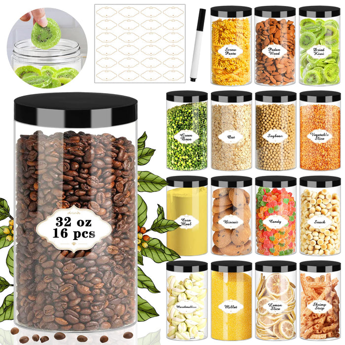 Plastic Jars 6 OZ, 48 Pcs Plastic Jars with Lids Round Wide Mouth Slime Containers with White Lids Empty Small Storage Jar for Travel, Home Kitchen Food, Arts Crafts