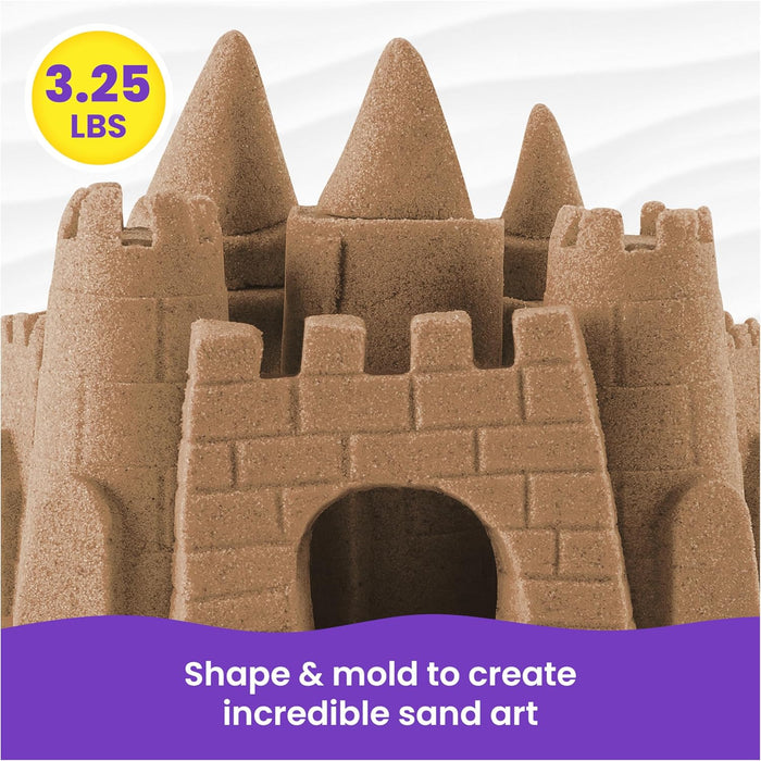 Kinetic Sand, 3.25lbs Beach Play Sand, Moldable Sensory Toys for Kids, Resealable Bag (Packaging May Vary), for Ages 3 and up