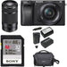 Sony Alpha a6300 Mirrorless w/ 16-50mm Lens & Sony E 55-210mm Sony 32GB Memory Card Starter Kit
