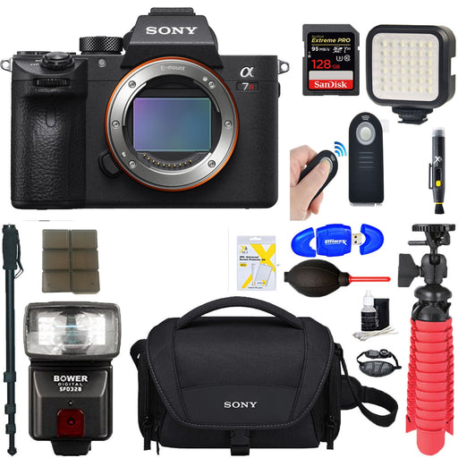 Sony Alpha a7R IV Mirrorless Digital Camera Body Only with 128GB Memory & Flash Bundle