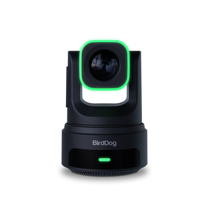 BirdDog X4E Ultra PTZ Camera (Black) - front lens view
