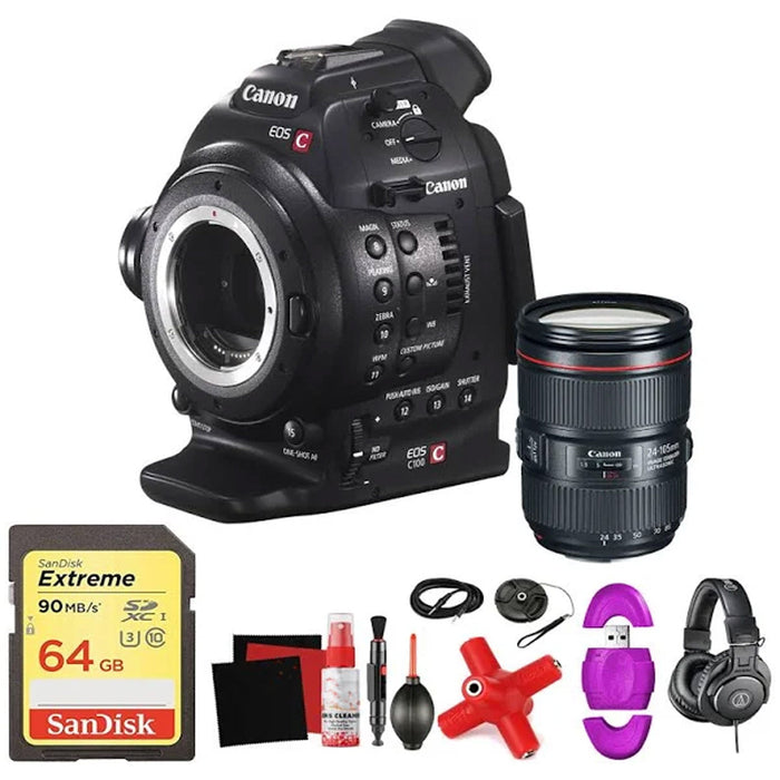 Canon EOS C100 Mark II with EF 24-105mm Kit | Sony Headphone & More — view 1