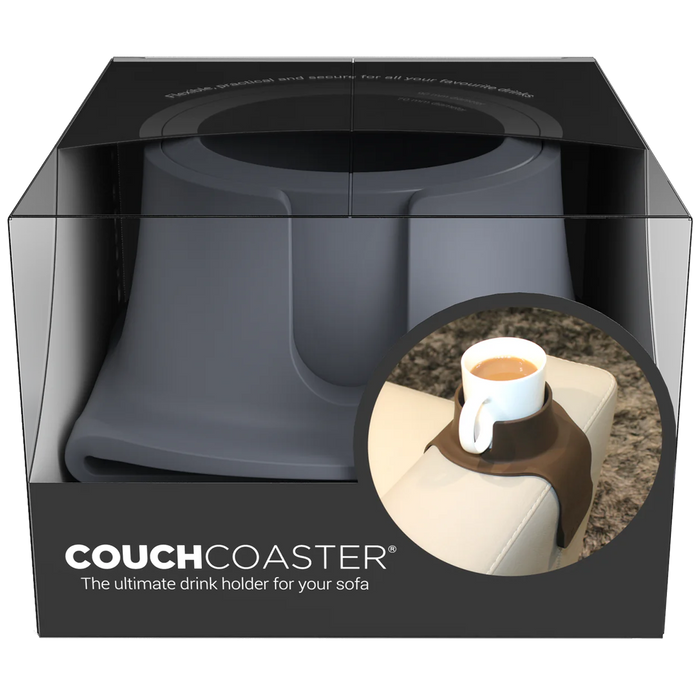 CouchCoaster - Armrest Couch Cup Holder, Steel Grey - Buy Direct & Save