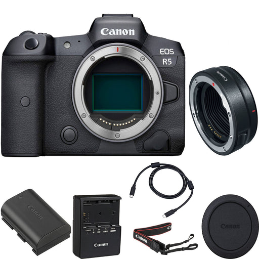 Canon EOS R5 Mirrorless Camera (Body Only) with Mount Adapter EF-EOS R