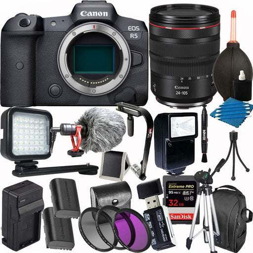 Canon EOS R5 with 24-105mm f/4L Lens + SanDisk 32GB Deluxe Bundle