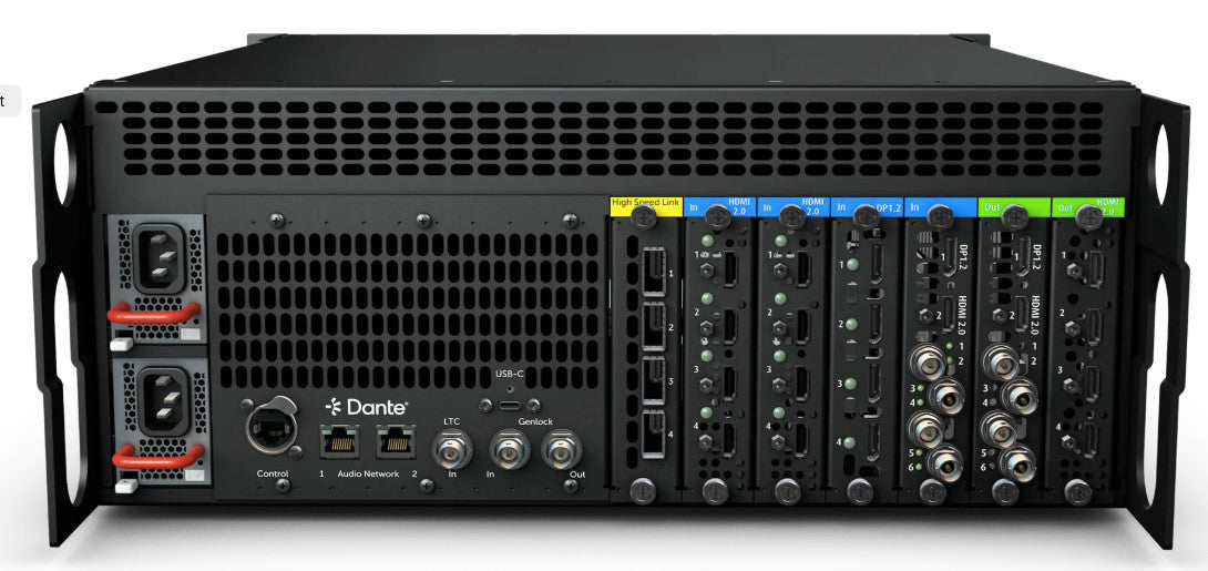Barco Encore3 R9011360BF rear input and output card panel